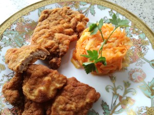 гарнитура от моркови и ябълки